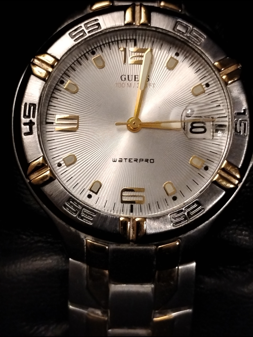 GUESS Men’s Two-Tone Silver and Gold Waterpro Watch